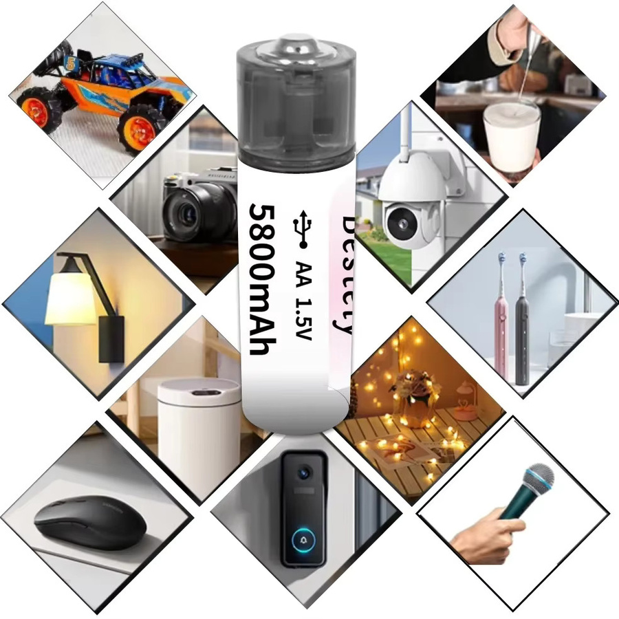 Rscrola AA-Akkus mit USB-C Aufladung, 1,5 V, 5800 mAh, Weiß - Bild 5