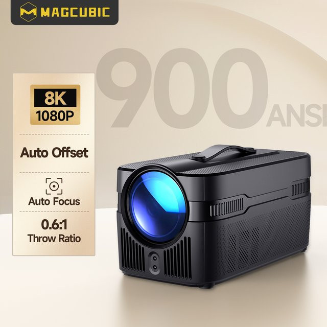 Magcubic HY450C Ultra Short Throw Projektor mit Autofokus, 1080P Full HD, 8K Unterstützung, 900 ANSI, WiFi6 und Bluetooth 5.4 in Schwarz - Bild 1