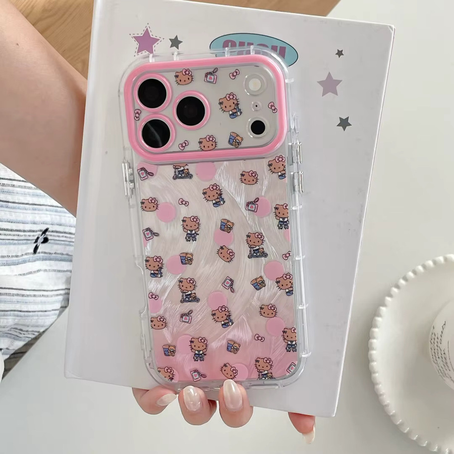 Sanrio Hello Kitty Handyhülle mit Kameraschutz für iPhone 17 16 15 14 13 12 Pro Max 11 in Rosa und Blau - Bild 2