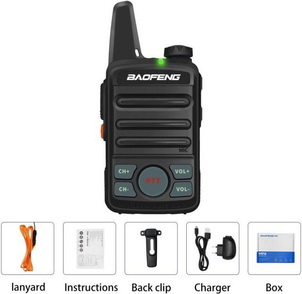 Baofeng BF-T99 Mini Kinder Walkie Talkie Set, 2 Stück, UHF Amateurfunkgeräte, Schwarz - Bild 1