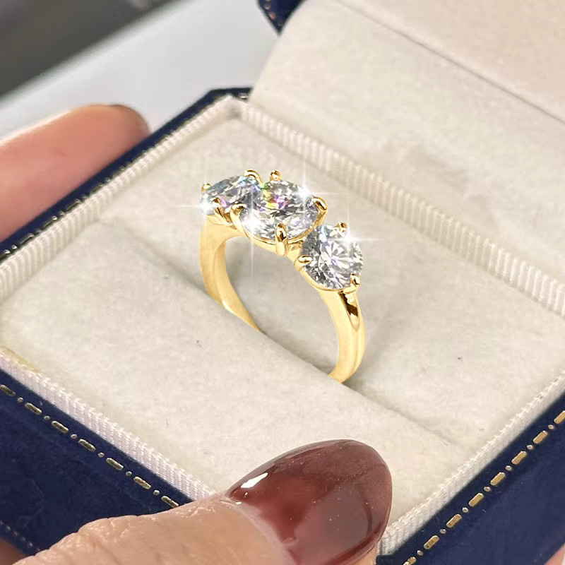 Anziw Verlobungsring, Moissanit, 14k Gold Filled, Damen - Bild 4