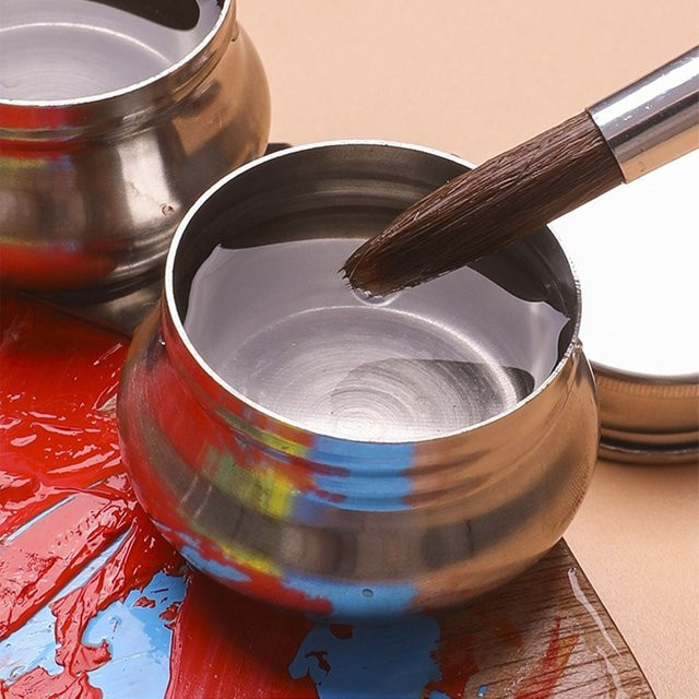 Edelstahl Dipper Palette Cup Ölbehälter mit Schraubverschluss in Silber - Bild 1