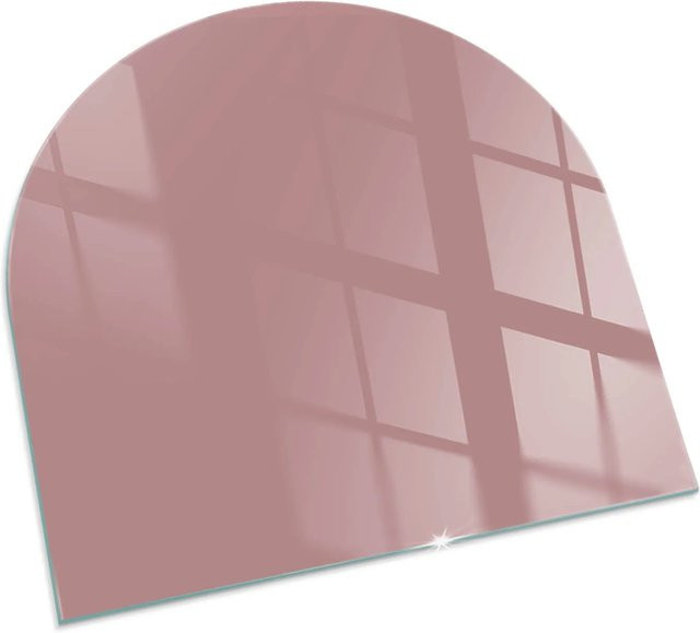 Tulup Kamin-Glasplatte aus Glas in Rosa, Halbkreis, B: 100 cm - Bild 1