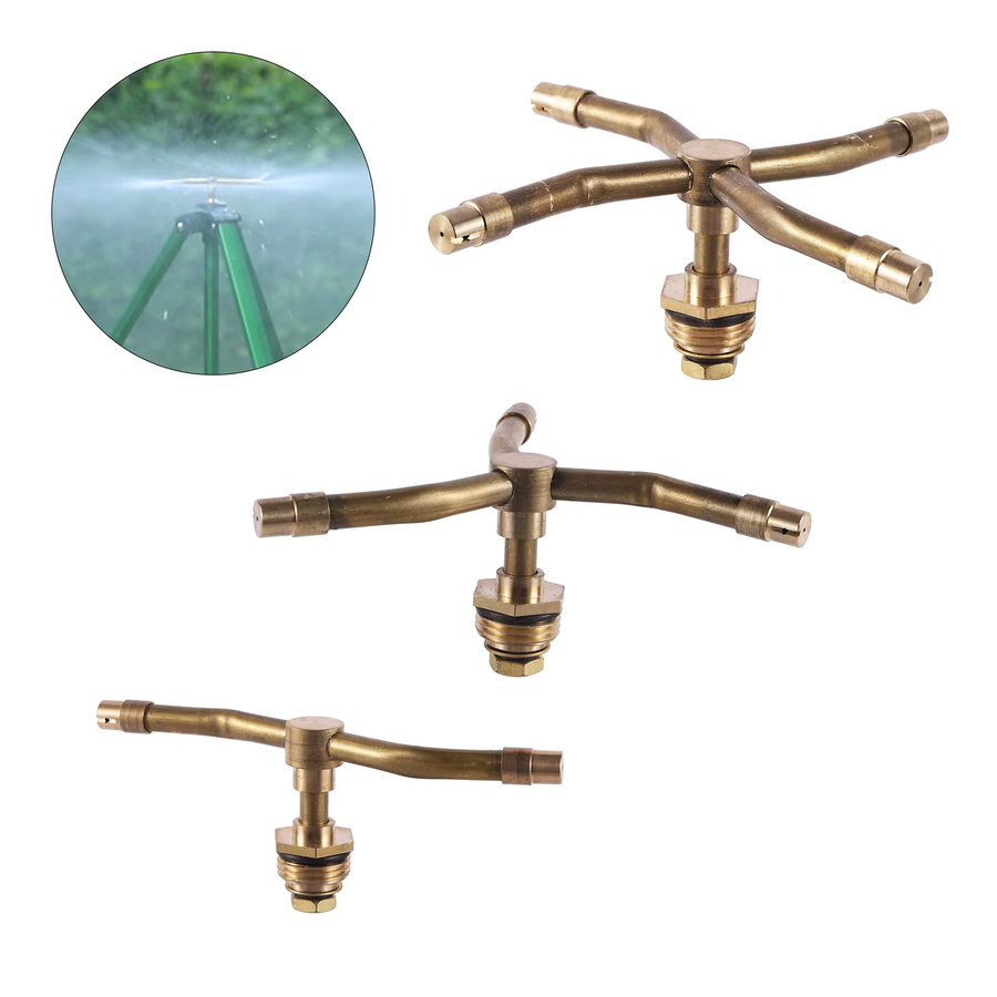 Rotierender Teleskopsprinkler aus Messing in Gold für Garten und Rasen mit 360 Grad Drehung - Bild 3