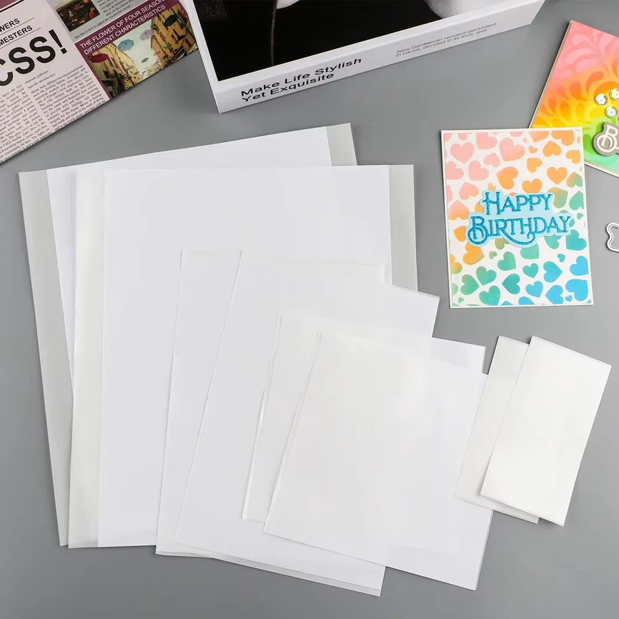 10er Set doppelseitige Klebeblätter transparent zum Zuschneiden für DIY Scrapbooking und Bastelarbeiten - Bild 2