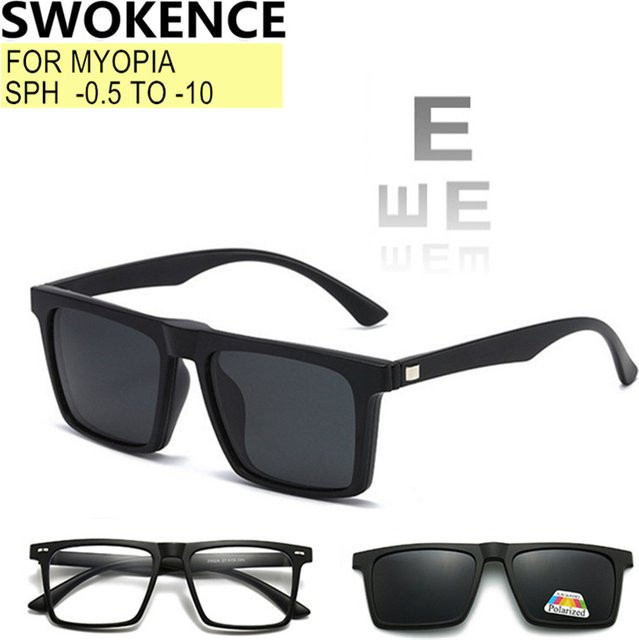 SWOKENCE F609 6 in 1 Brille, Vollrand, Square, Kunststoff, black - Bild 1