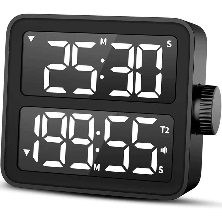 NOKLEAD Elektronischer Timer-Knopf mit LCD-Digitalanzeige in Schwarz für Küche, Arbeit und Fitness - Bild 6