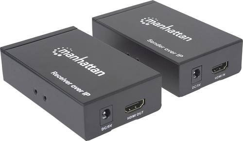Manhattan 207959 HDMI Extender über RJ45 Netzwerkkabel in Schwarz mit 120 m Reichweite - Bild 1