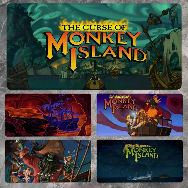 Monkey Island XXL-Gaming-Mauspad rutschfest, B/T: 90 x 40 cm, Multicolour - Bild 1