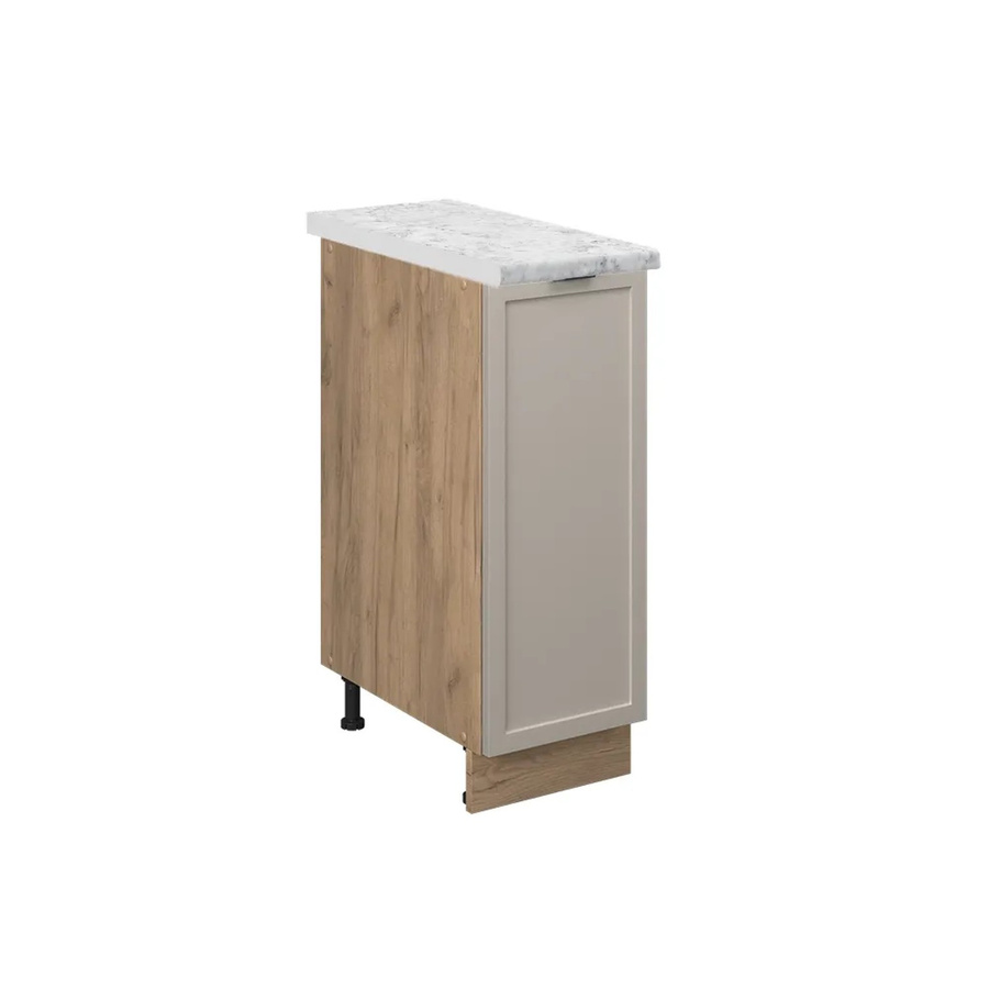 Vicco Apothekerschrank Fame-Line in Grau-Beige mit Eichenkorpus und Marmor-Optik, Breite: 30 cm - Bild 2