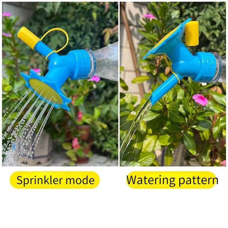 2-in-1 Sprinklerdüse und Gießflaschenkopf aus Kunststoff in Grün zur Blumenbewässerung - Bild 3