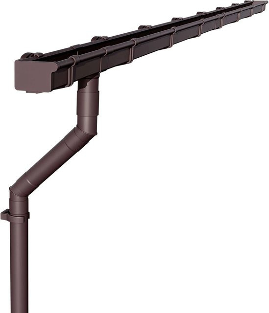 INEFA Dachrinnen Set Kastenrinne aus Kunststoff in Dunkelbraun, 8 x 2 m, NW 68/68 mm - Bild 1