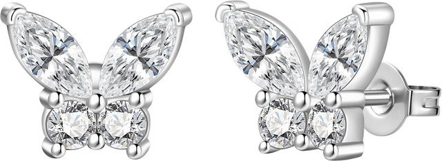 Orstarry Ohrstecker, 925 Silber, Zirkonia, Schmetterling, Damen - Bild 1