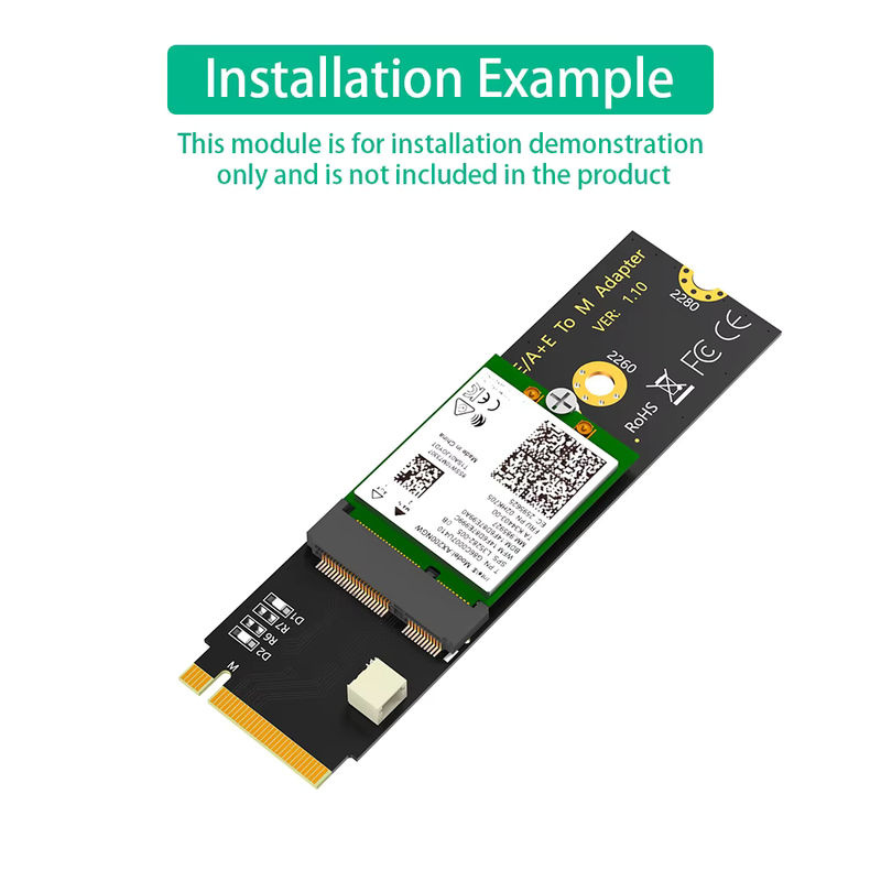 T.F.SKYWINDINTL M.2 Key M Adapterkarte für WiFi und Bluetooth Module Intel AX200 AX201 AX210 8260 8265 9260 in Schwarz - Bild 4