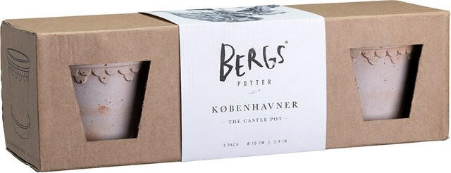 Bergs Potter Blumentopf Set The Københavner Raw Pot mit Untersetzer aus Keramik in Rose - Bild 1
