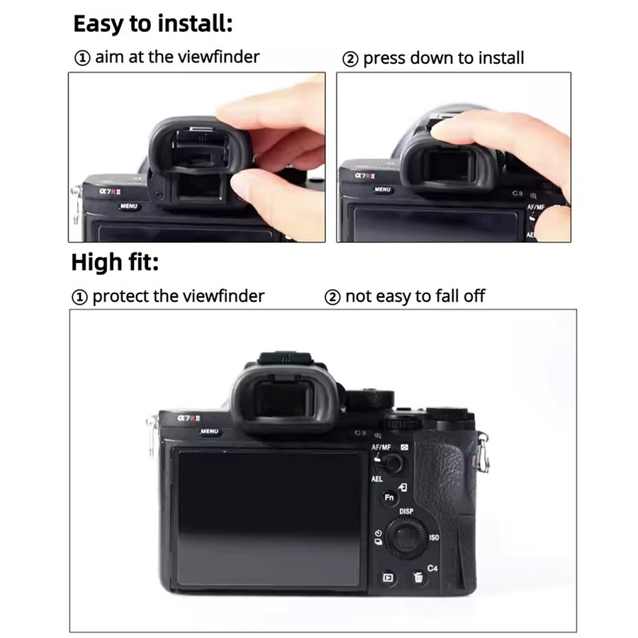 Sony EP-11 Augenmuschel Sucher-Okular Schutz in Schwarz für Sony A7, A7II, A7R, A7RII, A7S und A7SII Kameras - Bild 2