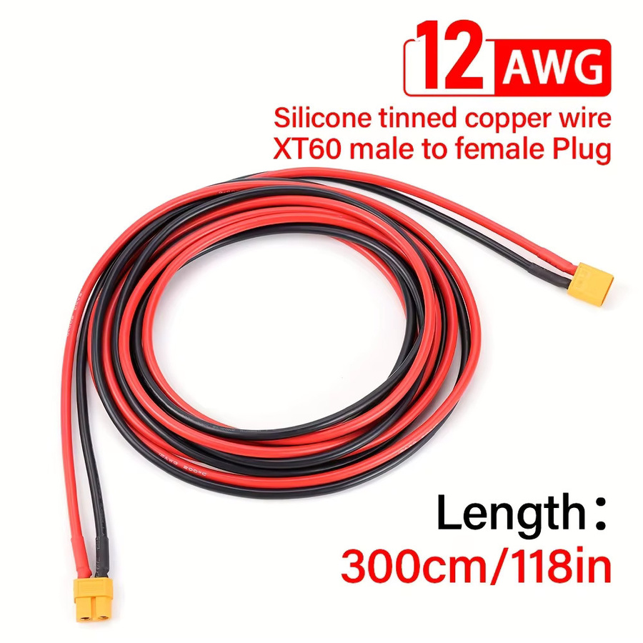 JMUYTOP XT60 Stecker auf Buchse Verlängerungskabel für Solarpanels, 3 m Länge, 4mm2 12AWG, kompatibel mit LifePO4 EF ECOFLOW und Anker Powerstation - Bild 7