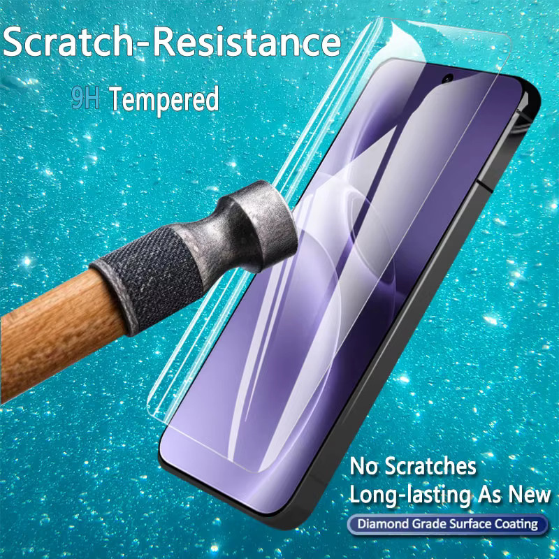 HD Displayschutzfolie aus gehärtetem Glas für Vivo X300 und X300 Pro, transparent, kratzfest und fingerabdruckresistent - Bild 3