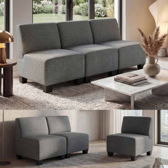 MCW Modular 3-Sitzer Sofa Moncalieri in Grau ohne Armlehnen B: 171 cm, H: 72 cm, T: 76 cm - Bild 3