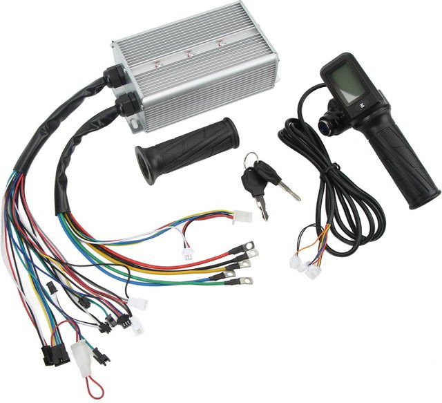 Aimo Bürstenloser Motor Controller Set mit LCD-Display und Gasgriff für Elektrofahrzeuge 36V 48V 1500W in Silber - Bild 1