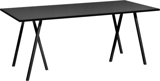 HAY Loop Stand Table in Schwarz mit Esche und Linoleum für Büro und Esszimmer - Bild 1