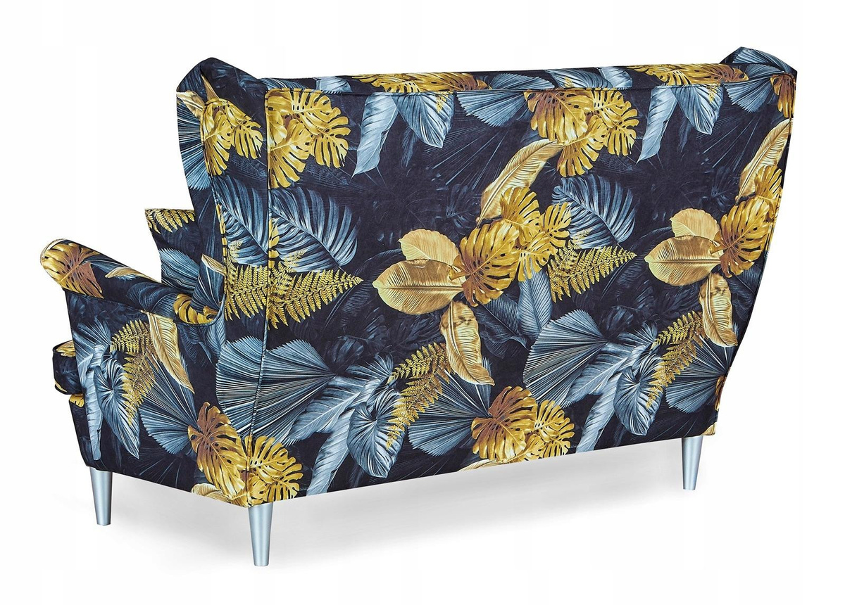 Zweisitzer-Sofa Ari Print von FAMILY MEBLE im skandinavischen Design mit Monstera-Muster in Multicolor - Bild 3