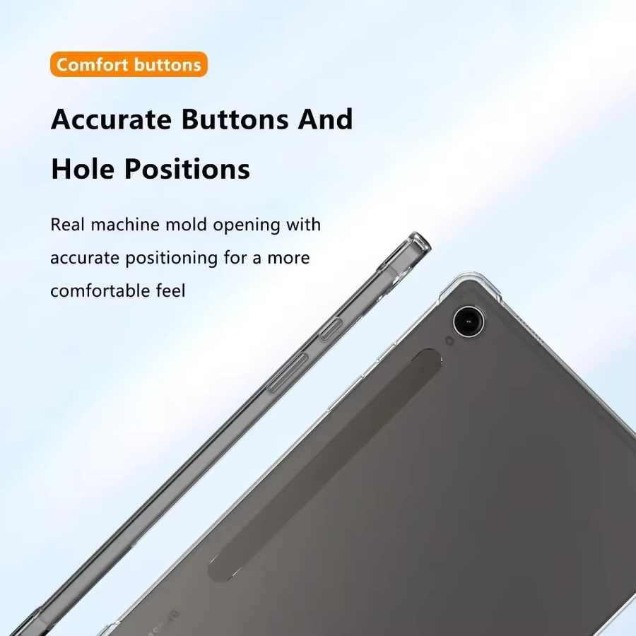 ZNOVAY Silikonhülle für Samsung Galaxy Tab S9 FE 10.9 2023, transparente TPU-Schutzhülle mit Airbag-Funktion - Bild 2
