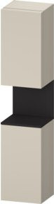 Duravit Hochschrank Qatego in Grau Matt mit 2 Türen und Glasfachböden, B: 40 cm, T: 36 cm, H: 176 cm - Bild 1