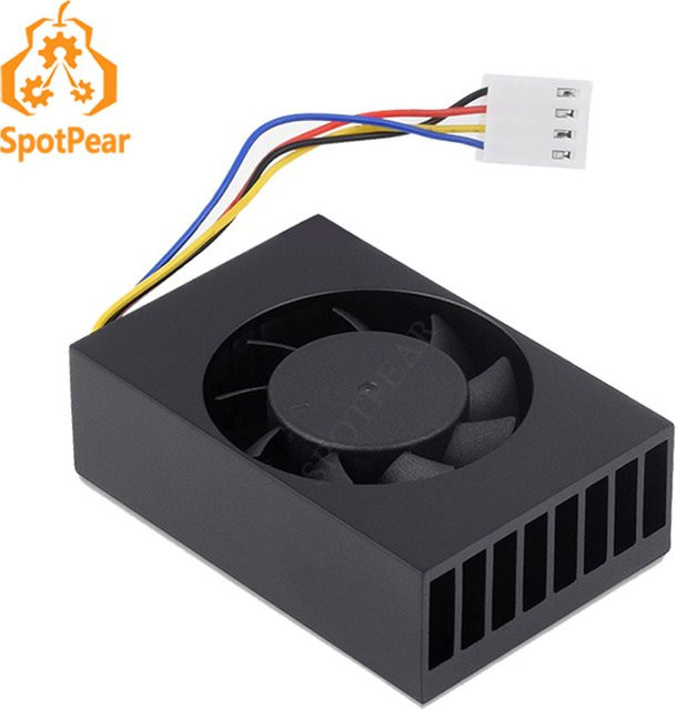 Spotpear PWM Lüfter und Kühler für Jetson Nano Mini in Schwarz - Bild 1