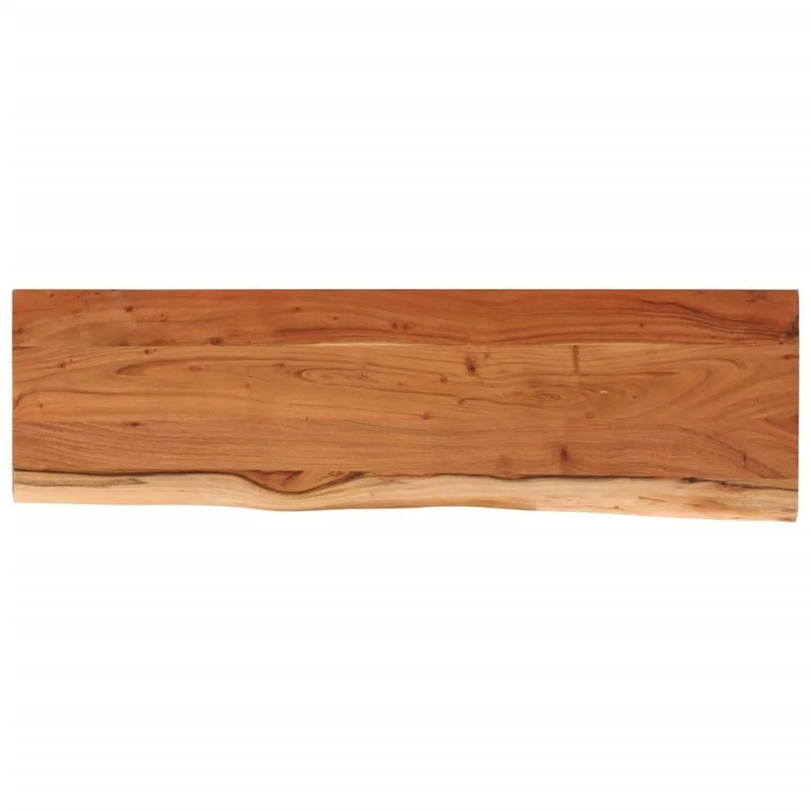 vidaXL Wandregal aus Massivholz Akazie in Braun mit Baumkante, B/T/H: 90 x 30 x 2,5 cm - Bild 2