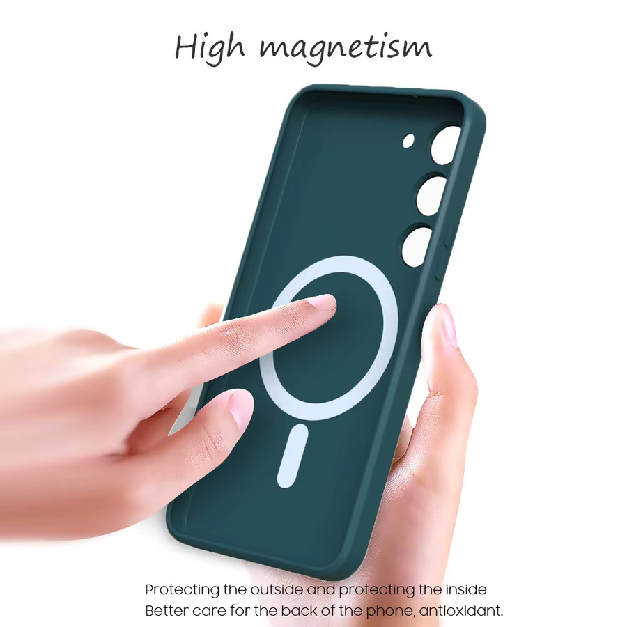 MagSafe Magnetische Silikon Schutzhülle für Samsung Galaxy S25 S24 S23 S22 Ultra S21 FE in Pink - Bild 1