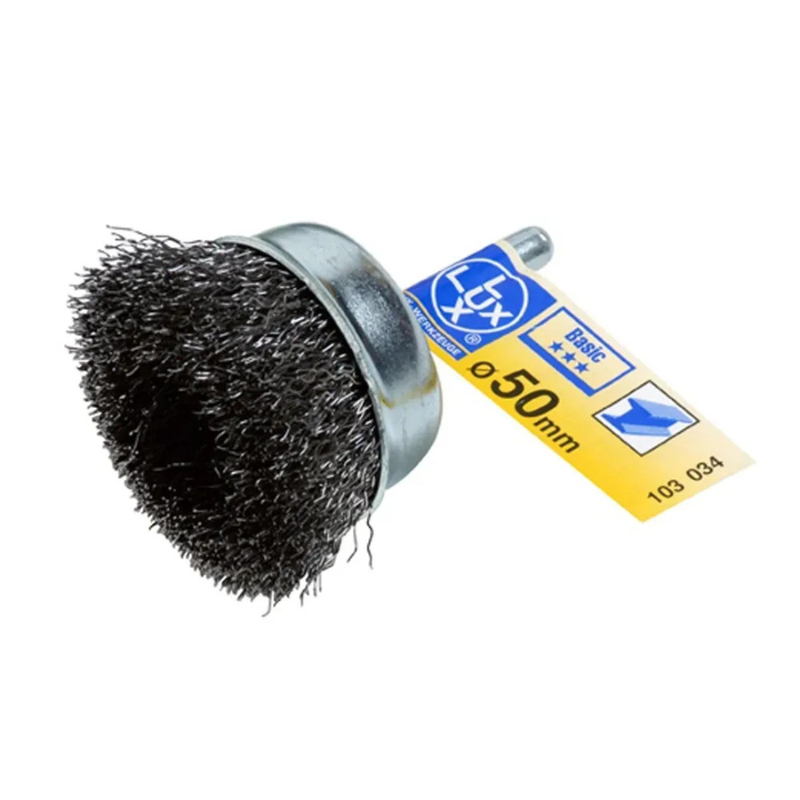 LUX-TOOLS Topfbürste grob in Silber mit Metallborsten, Durchmesser: 50 mm - Bild 2