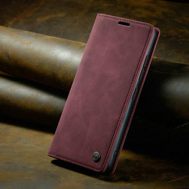 Luxus Leder-Hülle für Xiaomi Redmi Note 14 4G 5G Magnetische Flip Cover Buchhülle mit Kartentasche in Purple - Bild 1