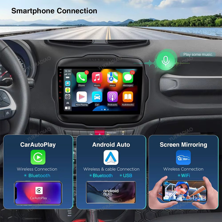 Android 17 Autoradio für SsangYong Korando 3 und Actyon 2 (2013 - 2017) mit DVD, Rückfahrkamera, Bluetooth und Mirror Link Touchscreen in Schwarz - Bild 5
