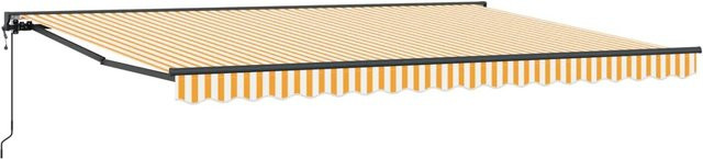 vidaXL Elektrische Ausziehbare Markise mit Semi-Cassette in Gelb Weiß Anthrazit B: 400 cm, T: 200 cm - Bild 1