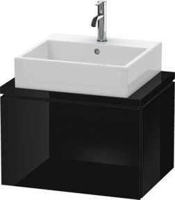 Duravit Waschtischunterschrank Compact L-Cube in Schwarz Hochglanz für Konsole, B: 62 cm, T: 47,7 cm - Bild 1