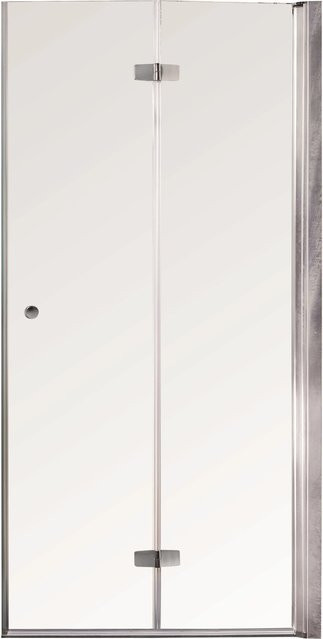 Sanotechnik Duet Drehfalttür in Silber mit Klarglas, Anschlag Rechts, B: 75 cm, H: 195 cm - Bild 1