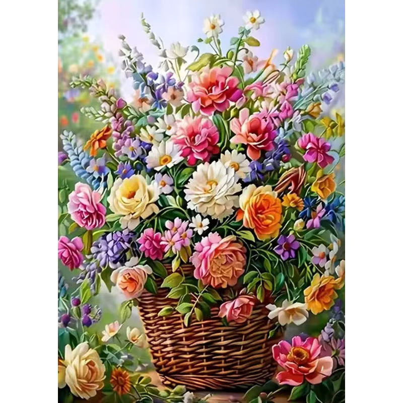 HUACAN Diamantmalerei Rosenblüte Wanddekoration mit Harz-Steinen in Multicolor - Bild 5