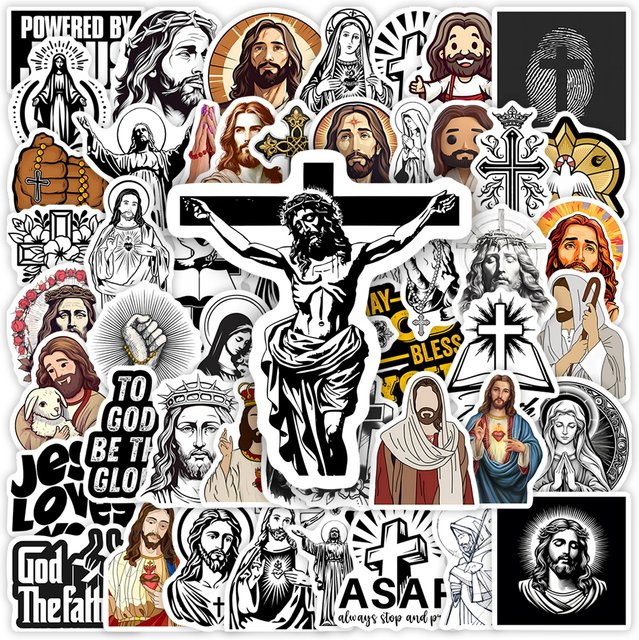 Wasserdichte Gott Jesus Aufkleber für Scrapbook, Journal, Laptop und Flaschen in Multicolour - Bild 1