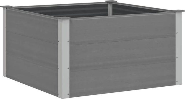 vidaXL Garten-Hochbeet aus WPC und Aluminium in Grau, B/T/H: 100 x 100 x 54 cm - Bild 1