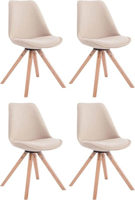 4er Set DELUKE Besucherstuhl SYDNEY in Creme, Polsterstuhl aus Stoff für Konferenzzimmer und Wartezimmer, B/T/H: 48 x 56 x 84 cm - Bild 1