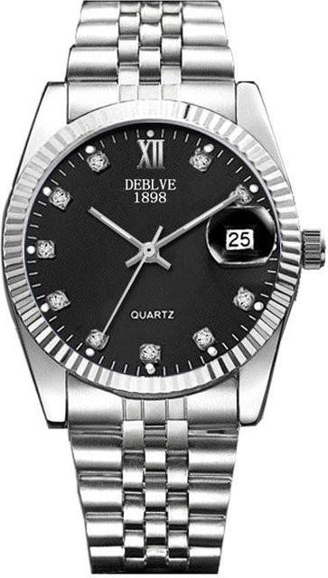 Global Finds Armbanduhr, Quarz, Edelstahl, Schwarz, Datum, Unisex - Bild 1