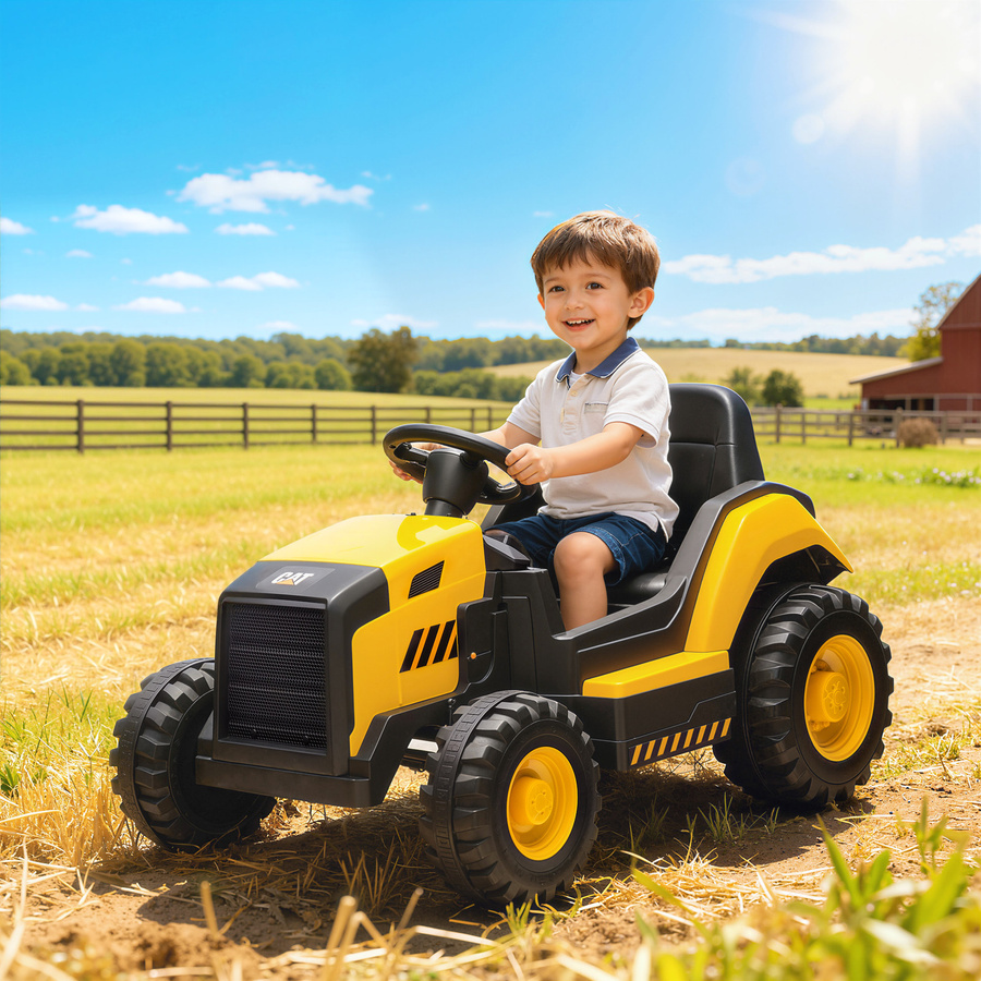 AIYAPLAY CAT Elektrischer Traktor, Aufsitztraktor, Gelb, ab 3 Jahre - Bild 2