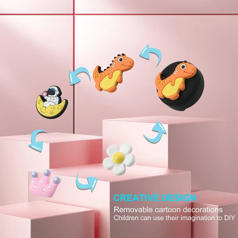 FancyWrist AirTag-Halter für Kinder mit Cartoon-Zubehör und Schnürsenkel, wasserdichte Schutzhülle in Pink - Bild 4