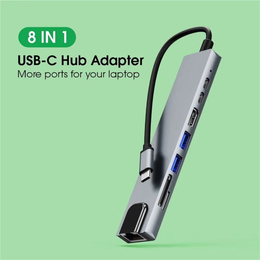Vothoon 8-in-1 USB-C Hub mit Ethernet, 4K HDMI und 87W PD-Schnellladefunktion für MacBook Pro und Air - Bild 2