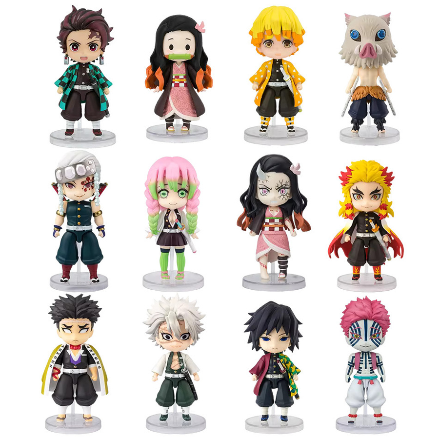 Bandai Demon Slayer Figuren, Nezuko, Tanjirou, Zenitsu, Inosuke, Kyoujurou, Giyuu, Q-Version PVC-Modelle - Bild 2