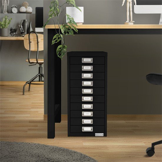 ML-Design Aktenschrank aus Metall mit 10 Schubladen, Schwarz, B/T/H: 28 x 38 x 60 cm - Bild 3