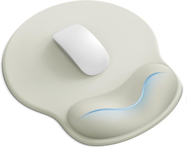 Ergonomisches YSAGi Mauspad mit Gel-Handgelenkstütze in Schwarz und rutschfester Gummiunterseite - Bild 1