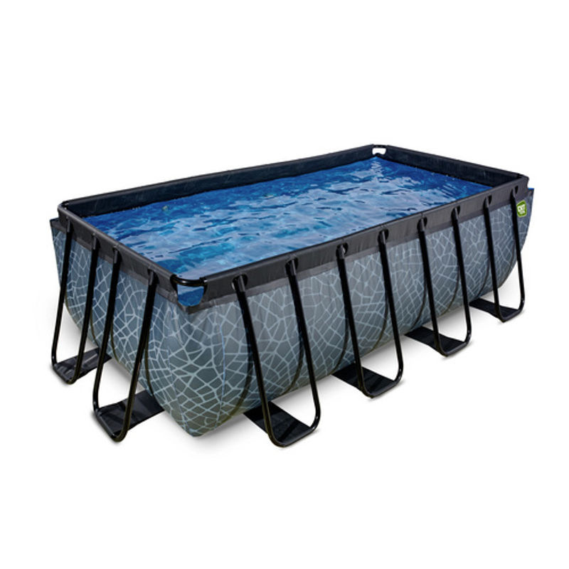 EXIT Stone Aufstellpool Grau mit Sandfilterpumpe B/T/H: 400 x 200 x 122 cm - Bild 3