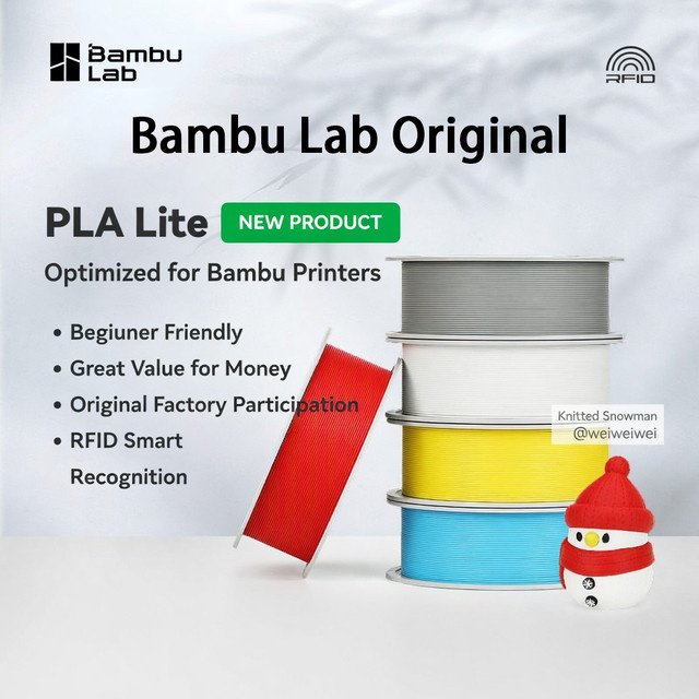 Bambu Lab Original PLA Lite 3D-Drucker Filament Rot, 1 kg - Bild 1